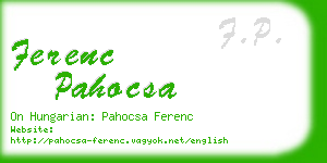 ferenc pahocsa business card